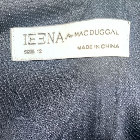 Mac Duggal Ieena 26517 Dress Foldover Off-The-Shoulder Slit Gown Navy Sz 12 NWT - Picture 6 of 9